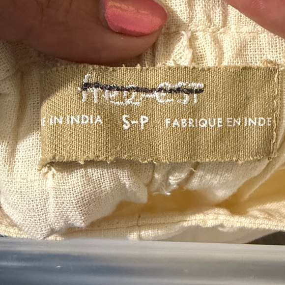 Free People Demi Wide Leg Linen Blend Pants Elastic Waist Lightweight - Picture 7 of 8